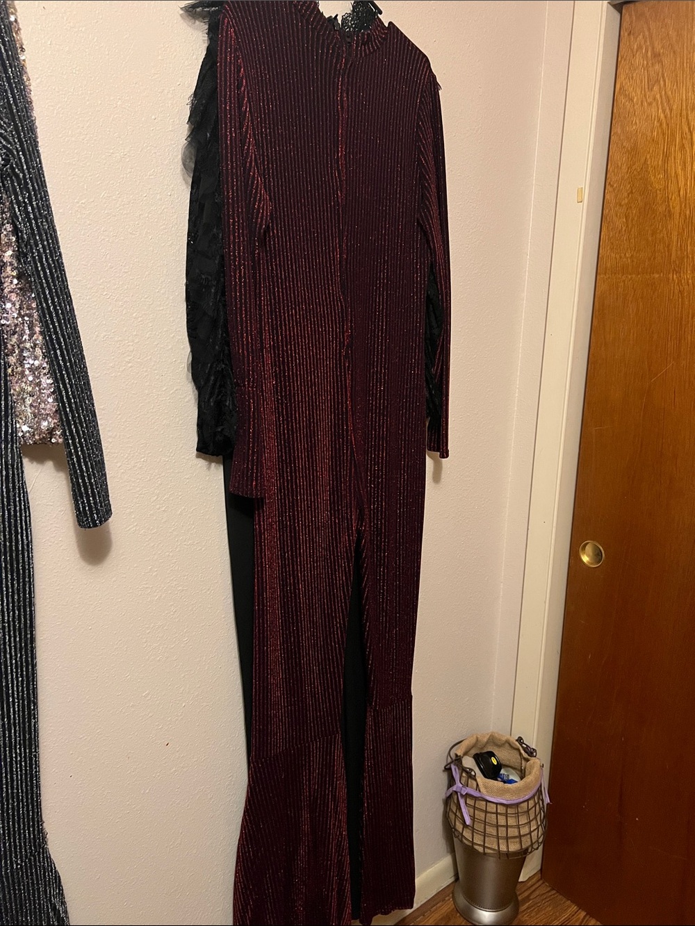 Women's Burgundy Sparkle Jumpsuit